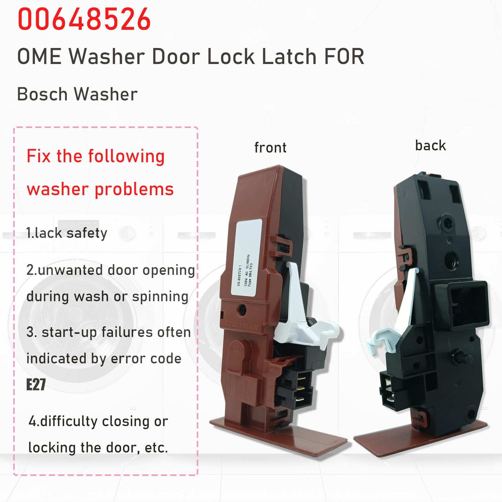 Amazon.com: WH10X20821 Washer Door Lock Switch Assembly, 00648526